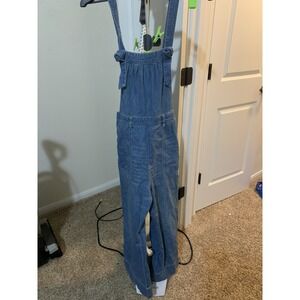 Pilcro Anthropologie Overalls Womens 27 Blue Denim Wide Leg Cropped Jumpsuit